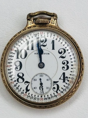 Hamilton 992 Railroad Pocket Watch 10K Gold Filled 21 Jewels– Runs great. - Image 1 of 4