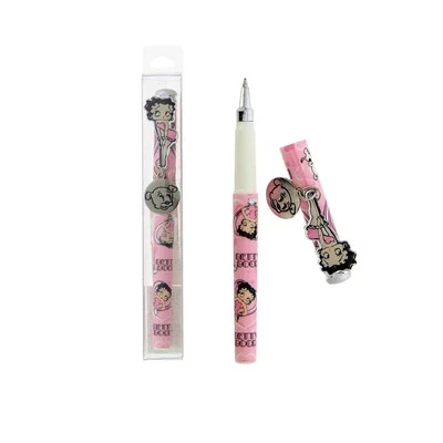 Bolígrafo Betty Boop Rosa con Dije para Perro - Suave Prueba de Manchas - Clip de Metal Estacionario - Foto 1 de 4
