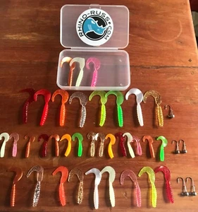 40 x Lure Drop Shot Set Jig Lead Head Soft Worm Shad Paddle Tail pike perch LRF - Picture 1 of 4