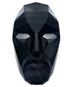 SQUID GAME MASKE Frontmann Frontmann schwarz Hartplastik Kostüm Maske Netflix - Bild 1 von 3