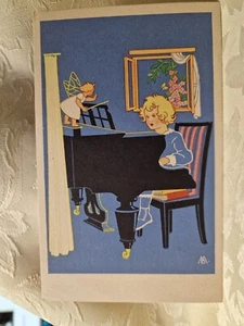 Cartolina Illustrata Bimbo al pianoforte MB AR PI643* - Imagen 1 de 2