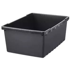 Plastic Storage Box Storage Organizer Reusable Stackable Black 35x25x14cm 9 l UK - Picture 1 of 4