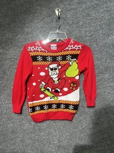 Well Worn Ugly Holiday Christmas Sweater Boys Santa Youth Size XS 4-5 - Picture 1 of 7