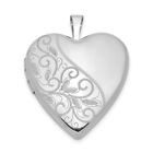 Silver  20mm Swirl & Polished Heart Locket QLS345