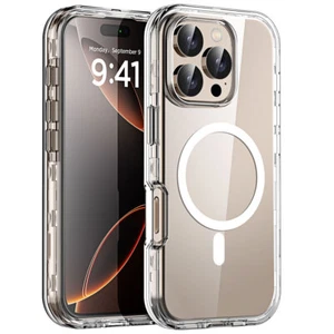 For iPhone 16 Pro Max/16 Plus/16 Pro/16 Case MagSafe Shockproof Heavy Duty Cover - Picture 1 of 20