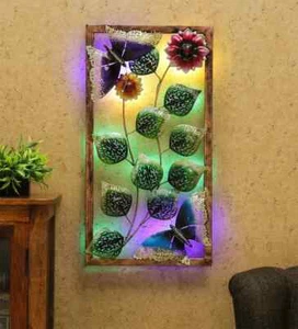 Decoración de Pared Hoja de Roble con 2 Mariposas Hierro Pared Abstracto para Decoración del Hogar - Imagen 1 de 6