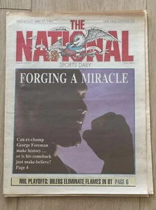 GEORGE FOREMAN "FORGING A MIRACLE" COMEBACK- THE NATIONAL SPORTS NEWSPAPER- 1991 - Picture 1 of 11