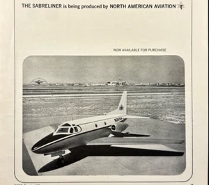 Pubblicità stampa d'epoca North American Aviation Sabreliner Business Jet 1962 - Foto 1 di 7