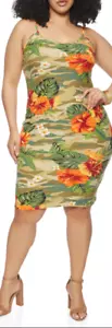 Plus Size Women's Army Camo Floral Sleeveless Knee Length Dress 2X: Brand New!! - Picture 1 of 6