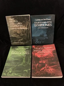 BEETHOVEN The Nine Symphonies (Complete in 4 Volumes) - FULL SCORES - DOVER - Picture 1 of 6