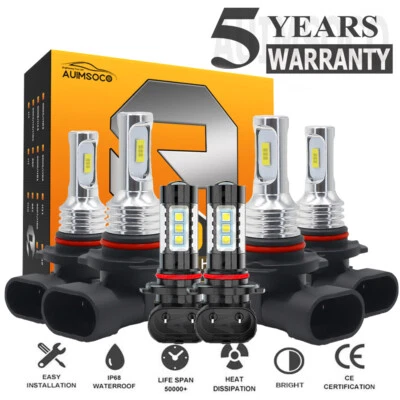 For Chrysler Sebring 2005-2009 LED Headlight High Low Beam + Fog Light Bulbs Kit - Image 1 of 4