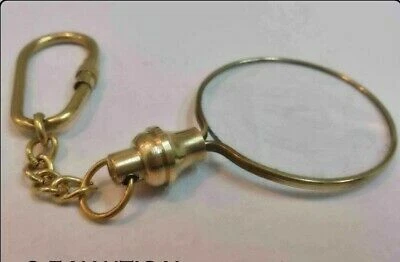 Brass Magnifying Glass Vintage Magnifier With Keychain gifts  - Image 1 of 3