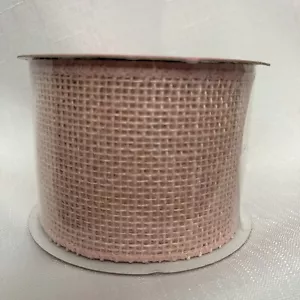 Simply Spring Wired Jute Ribbon Pale Pink 25 Ft x 2.5 Inches Craft Bow - Picture 1 of 6