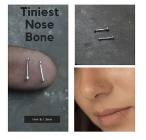 NOSE STUD Tiny Tiny NOSE PIN Ball Nose Stud Surgical Steel Nose Stud Bone End - Picture 1 of 9