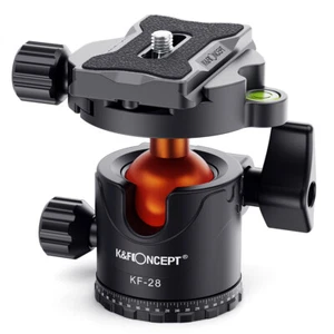 K&F Concept 22lbs Load Metal Tripod Ball Head with 1/4" Quick Release for Tripod - Picture 1 of 9