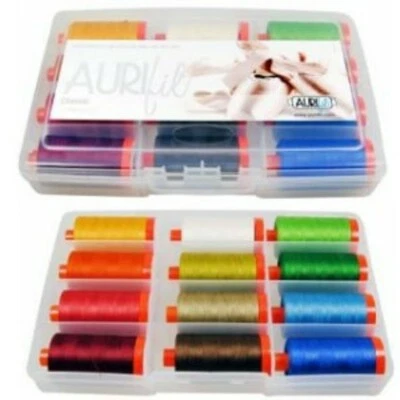 AURIFIL Classic Collection - 12 Large Spools 50wt 100% Mako Cotton Thread Set   - Image 1 of 3