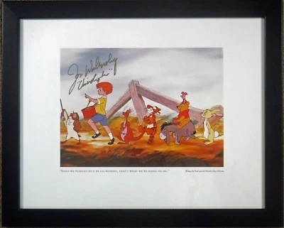 🔵 Assinado Pooh Voz Original Christopher Robin Disney 11x14 NOVO QUADRO Certificado de autenticidade - Imagem 1 de 4