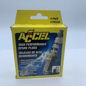 Set of 4 Accel U-Groove High Performance Header Spark Plug Shorty 0437S - Foto 1 di 2