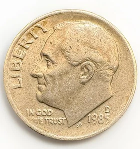 1985 D Roosevelt Dime Mint Error Coin Doubled Die Misaligned Weak Strike - Picture 1 of 3