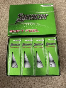 Srixon Soft Feel Golf Balls - 1 Dozen Long Distance Soft White Balls - Picture 1 of 2