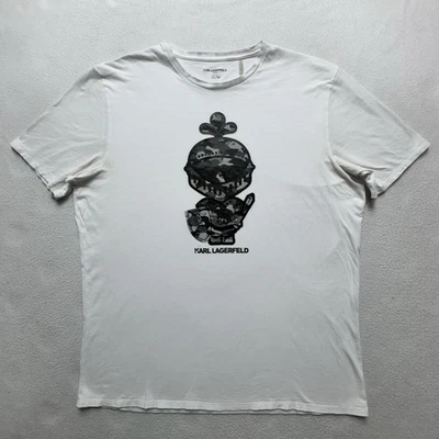 Camiseta Karl Lagerfeld Knight Camuflada Gráfica Blanca Para Hombre XL Perú Diseñador Tee Foto 1 de 4