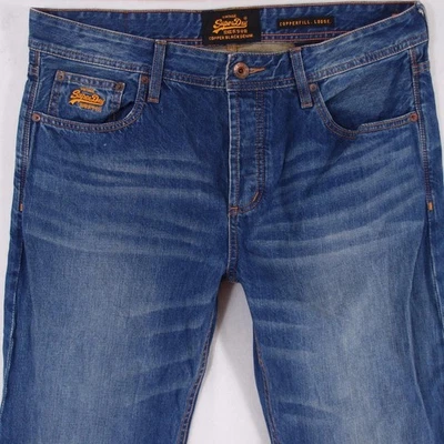 Mens SuperDry COPPERFILL LOOSE Relaxed Straight Blue Jeans W36 L36 - Image 1 of 4