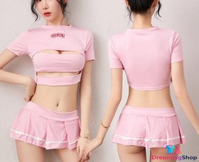 Sexy Lady Nightdress Cheerleaders Schoolgirl Cosplay JK Bodycon Women Babydoll