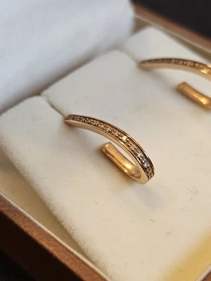 18ct Welsh Gold Clogau Diamond Earrings In Box Rose Gold - Image 1 of 4