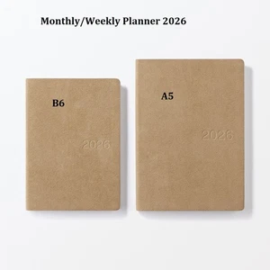 Neu Muji Wildleder-ähnlicher Monats-/Wochenplaner 2026 beginnt am Montag beige - Bild 1 von 11