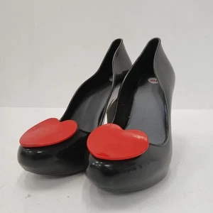 Melissa Dreamed High Heels UK 6 Black Red Heart Court Shoes RMF20-SM - Picture 1 of 9
