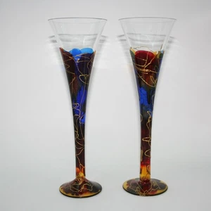 Monaco von Monarch Kristall Hohlstiel geriffelt Champagner 10 in Goldakzenten - Bild 1 von 9