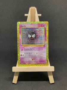 Gastly 75/130 Base Set 2 HOLO Prism Vintage Pokemon Vending Golden Sticker - Picture 1 of 5