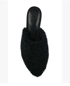 Marc Fisher Sabrinna mulo in shearling originale in pelle di pecora nera taglia 7,5 M $130 - Foto 1 di 16