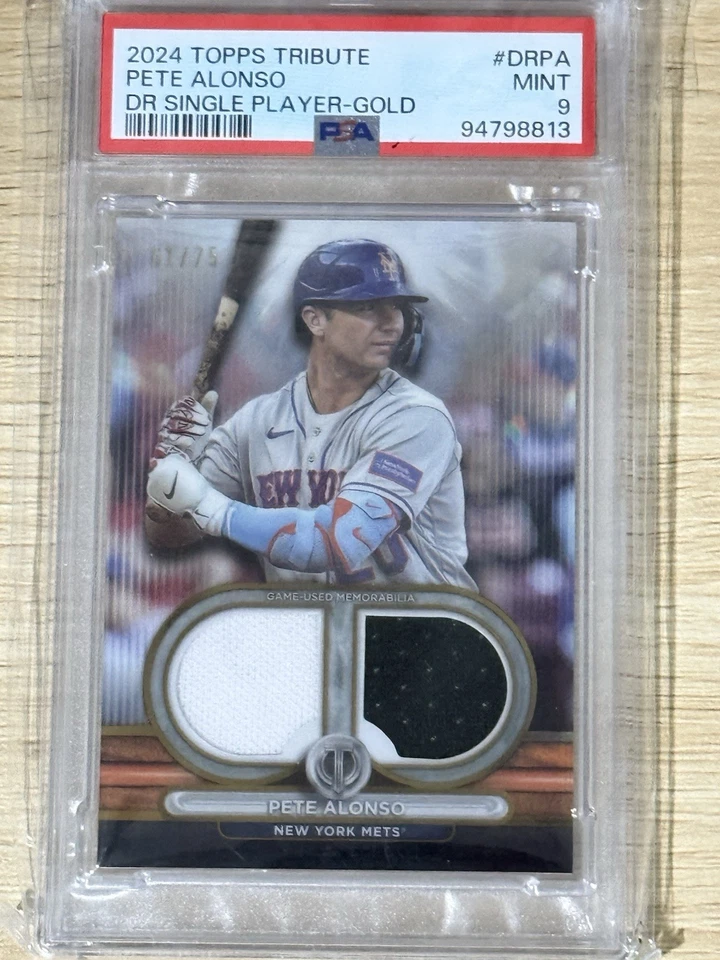 2024 Topps Tribute Dual Relics Single Player Gold Pete Alonso Patch /75 - Image 1 of 3