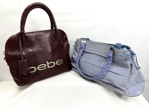 Handbag Salvatore Ferragamo Blue Sattin Layers +1 New Baby Brown Burgendy (P56) - Picture 1 of 22