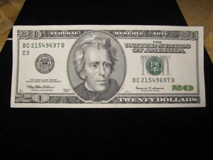 1999 Series $20 Twenty Dollar Bill Note Crisp AU-UNC. Choice Federal Reserve $20 - Picture 1 of 4