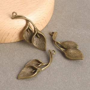10pcs Flower Bud Shape 38x13mm Antique Bronze Metal Charms Pendant DIY Jewelry - Picture 1 of 4