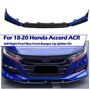 ACR Still Night Pearl Blue Front Bumper Lip Splitter Kit For Honda Accord 18-20 - Picture 1 of 18