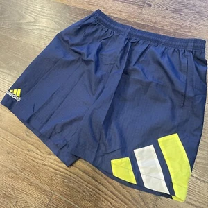 Vintage Adidas Fußball Shorts; Gr. XL; 5” Schrittlänge mit 28” Gummibund; navy neon - Bild 1 von 10