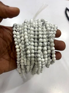 HOWLITE QUARTZ STONE ROUND 6MM GEMSTONE BEADS 14 INCH 1 STRANDS - Picture 1 of 7