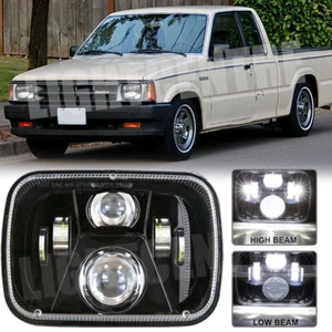 Faro LED halo H6014/H6052/H6054 para Mazda B2200 B2600 RX-7 negro 5x7 7X6 H4 - Imagen 1 de 14