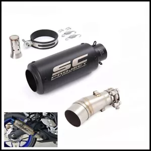 Slip for Yamaha MT-03 YZF R3 2015-2024 Exhaust Mid Tail Pipe Muffler Tips Black - Picture 1 of 13