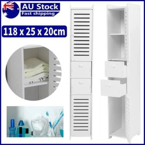 118cm Bathroom Toilet Cabinet Storage Cupboard Holder Shelf Stand Rack Organizer - Picture 1 of 12