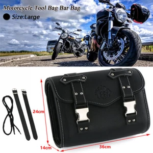 Bolsas de silla laterales de motocicleta caja de equipaje bolsa de herramientas alforjas para Harley Bobber - Imagen 1 de 12