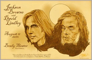 Póster de concierto original de Jackson Browne David Lindley teatro Tulsa Brady - Imagen 1 de 3