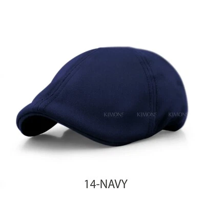 Solid Cotton Gatsby Cap Mens Ivy Hat Golf Driving Summer Sun Flat Cabbie Newsboy - Image 1 of 4