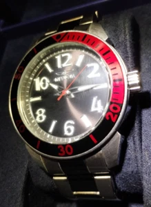 Invicta Herrenuhr Rot & Schwarz 17966 - Crystal Face - WR 100 Meter - Bild 1 von 5