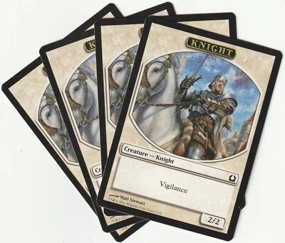 ✪ 4 MAGIC The Gathering KNIGHT White Token Creature PLAYSET RTR/EN 2012 - Bild 1 von 2