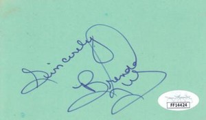 BRENDA LEE Signed 3x5 Index Card Singer/Rock'n Around the X-mas Tree JSA FF14424