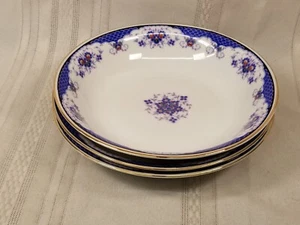 3 Edelstein China Floral Blue boarder soup / cereal bowls 1531 - Picture 1 of 5